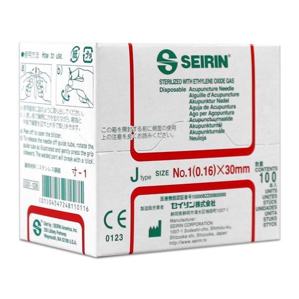 Marca Seirin - Mango de Plástico sin Cabeza Redonda con Guía - 0,16 x 30 (40# x 1,2) (caja 100 unidades)